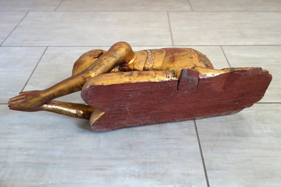 Image 1 of Statue of a Burmese Buddhist monk in prayer, 19th century #2