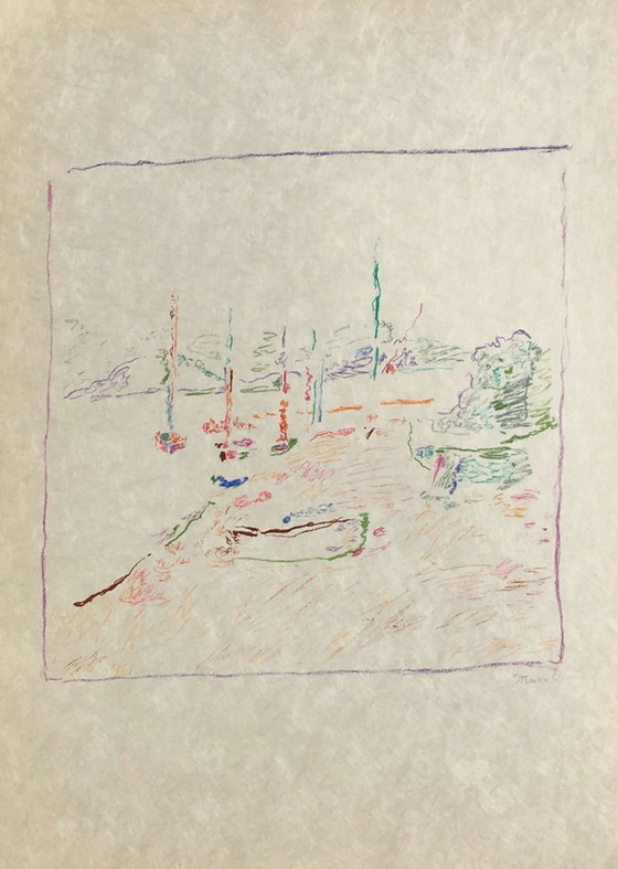 Image 1 of Marko CELEBONOVIC Les voiliers Litografia firmata 1975