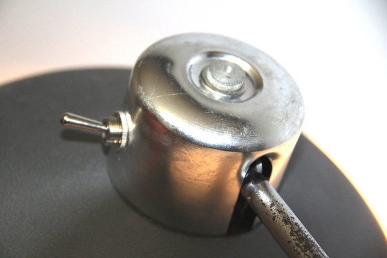 Table lamp Ferdinand Solère, 60s, Metal, Grey, Vintage (photo 9 of 12)
