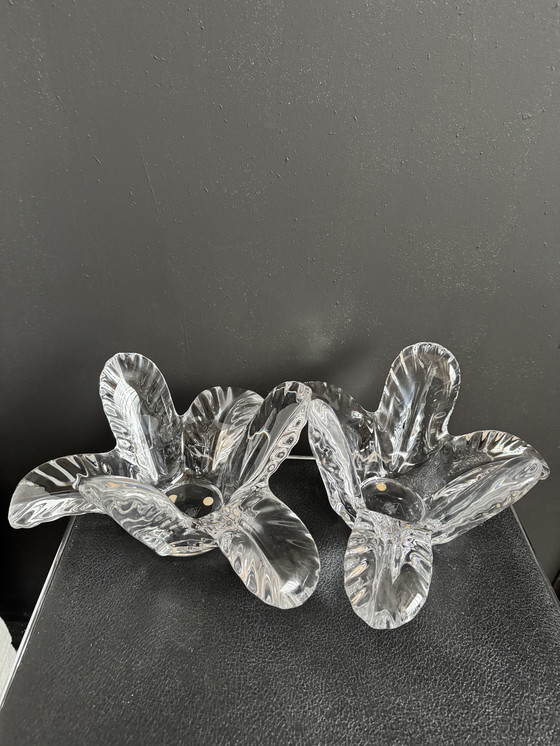 Image 1 of Vassoio portaoggetti in cristallo a forma di palma degli anni '70