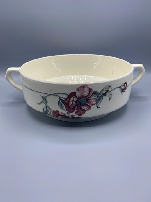 Antieke Saint-Amand Simone Model Afgedekte Groenteschaal – Bloemen Decor – Circa