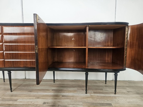 Vittorio Dassi Rosewood Credenza With Black Glass Top, Italian 1940 – Vittorio Dassi Mobili Moderni (photo 27 of 36)