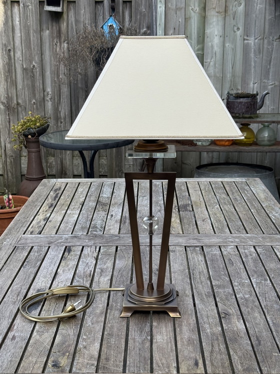 Image 1 of 🔷 UNICUM | Il Paralume Marina Bronze Table Lamp | Italian Design | Murano Glass | 1987-1995