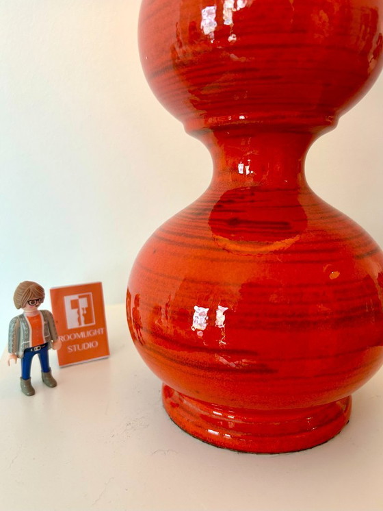 Image 1 of Kaiser Leuchten: Mid-Century Bubble Lampe in feurigem Rot