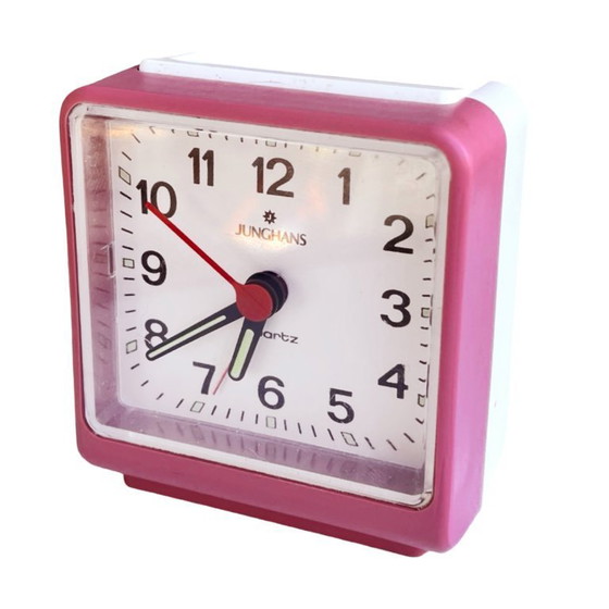 Image 1 of Modernist electric alarm clock Junghans, Germany 1980s.