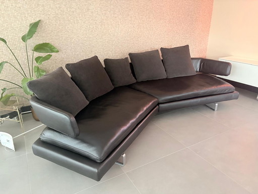 B&B Italia Design Sitzbank Lounge Bank Leder Dunkelbraun