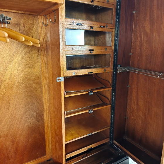 Image 1 of Herenkledingkast uit de jaren 1920 van mahonie en eikenhout, gemaakt door Compactom Ltd.