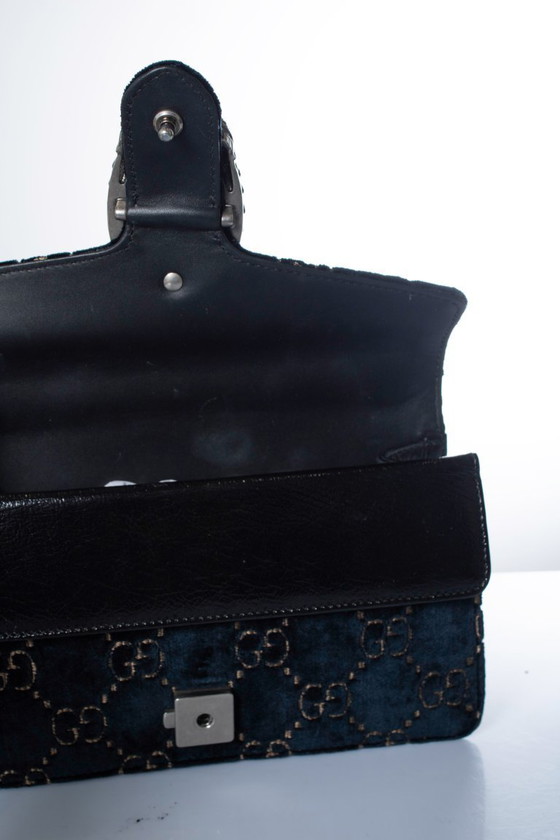 Image 1 of Gucci, blaue Samttasche GG Dionysus
