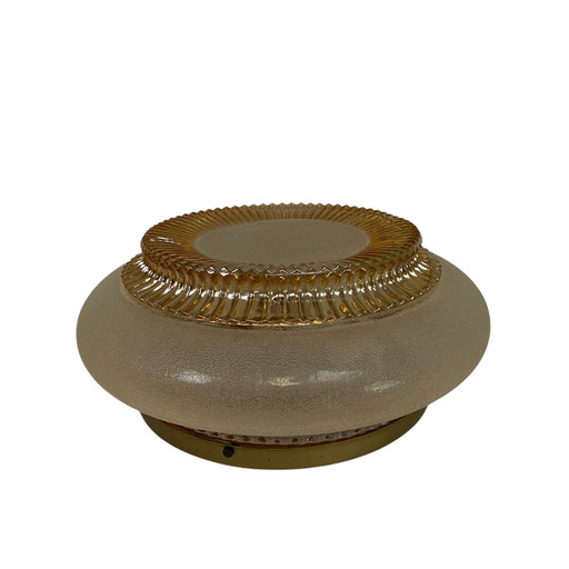 Vintage Ceiling Lamp With Golden Glass Shade, Herda