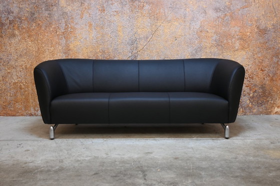 Neu bezogenes Sofa von Leolux Pupilla Design aus schwarzem Leder – 3-5 Sitzer Sofas, Leather (photo 2 of 10)