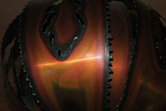 Image 1 of Lámpara colgante Brutalist Torch Cut Copper, años 70