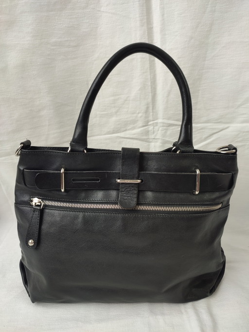 Furla Made In Italy Handbag Shoulder Bag Black Leather Timeless Beautiful – schoudertassen