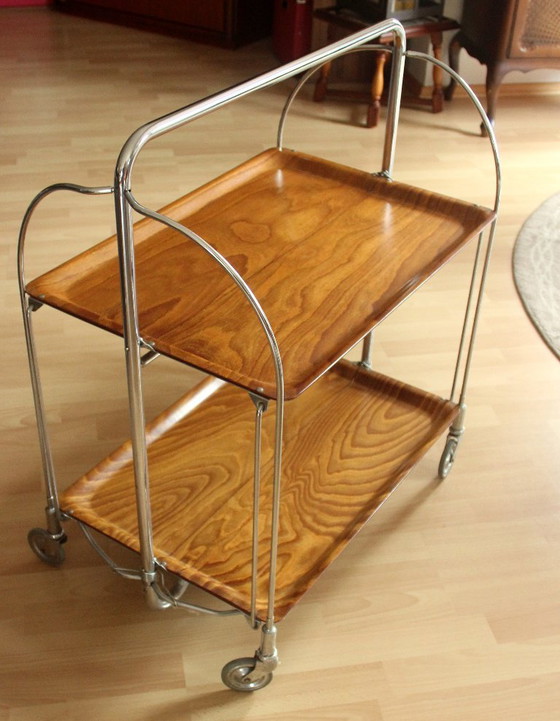 Image 1 of Gerinol Design Dinett Chariot de service - Chariot de bar - Chariot à thé - pliable - Vintage