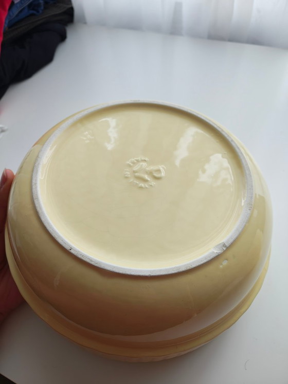 Vintage Pagnossin Italy set of 3 Bowls, Ceramic, Yellow, Modern (photo 7 of 8)