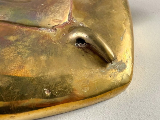 Image 1 of Hollywood Regency, scultura di tartaruga in ottone/scatola/tartaruga a becco di civetta, Francia, anni '70