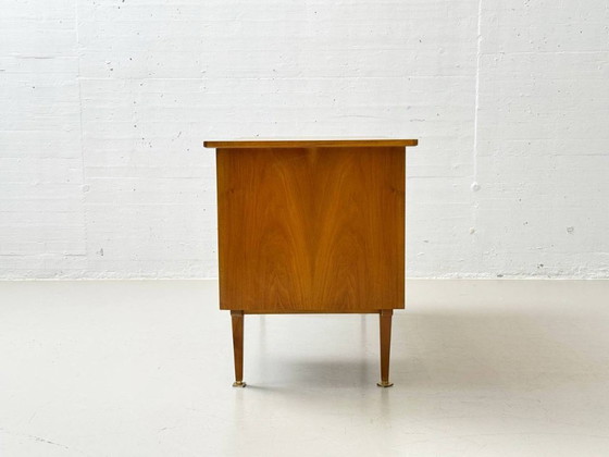 Image 1 of Walnut desk with brass details, 1960s