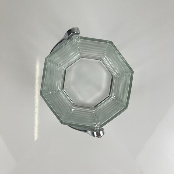 Image 1 of Sceau à glaçon octogonal en verre et anse en métal, 1970/80, france
