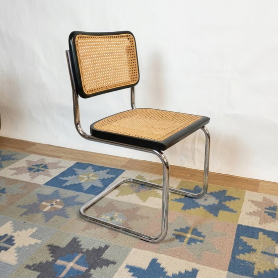 Image 1 of Open image in full screen Set of 4 vintage Cesca B32 black chairs by Marcel Breuer, Italy Open image in full screen L