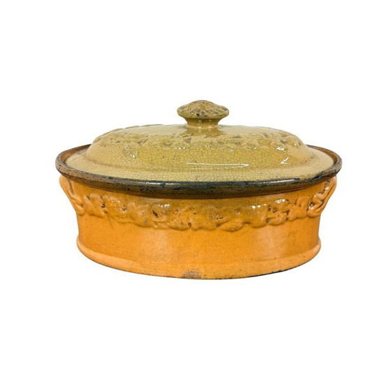 Casseruola antica francese in terracotta con coperchio, Accessori da cucina, Ceramica, Marrone, Vintage (foto 9 di 12)
