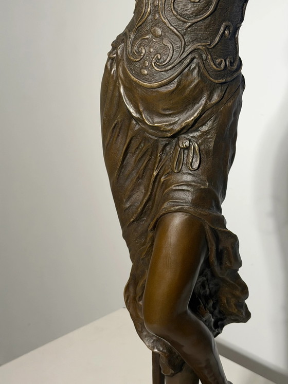 Large Bronze Lady Justice Statue on Marble Base – Signed “Mayer” – 100 cm – Sculpture (photo 6 of 10)