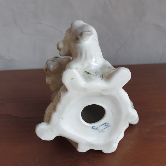 Image 1 of Vintage Puppies Spaans Porselein van Sanbo uit de Jaren 80