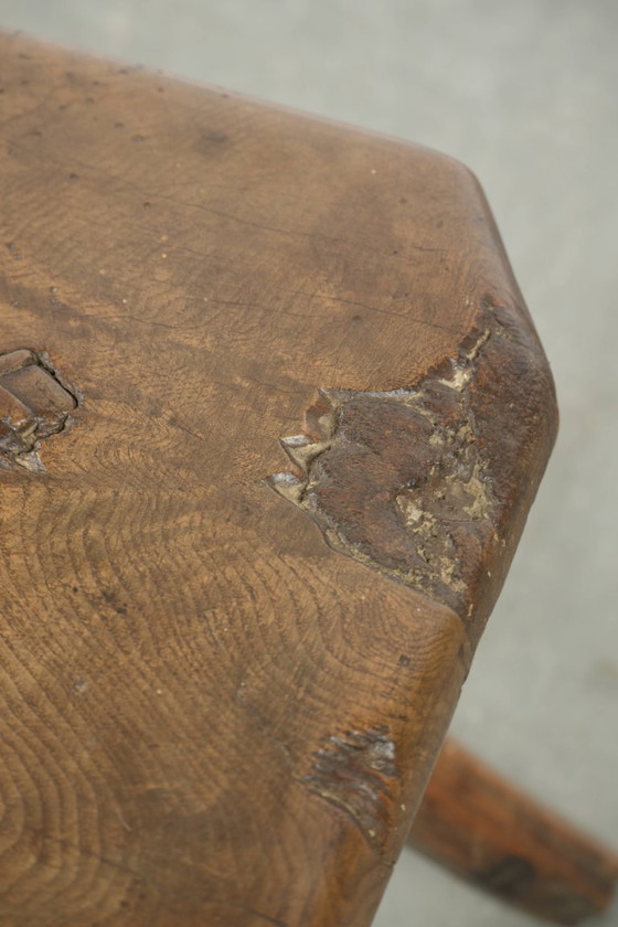 Image 1 of Unique and original antique English farmhouse stool/side/coffee table from the 17th century