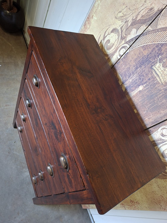 Image 1 of Cassettiera in teak, mobile da farmacia, schedario, dimensioni: 78x36 cm e 105 cm di altezza.