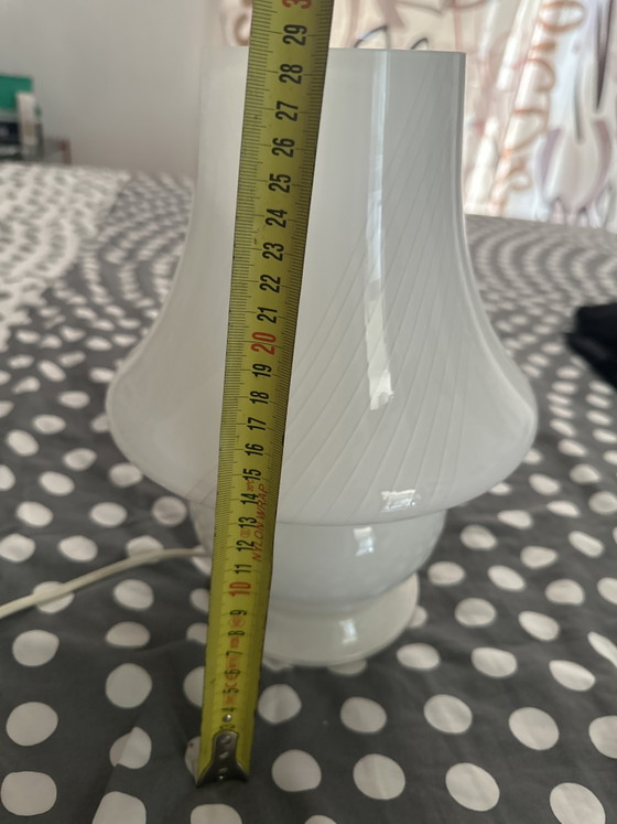 Vintage White Murano Glass Mushroom Lamp - 1970s – Table lamps, Metal (photo 6 of 8)