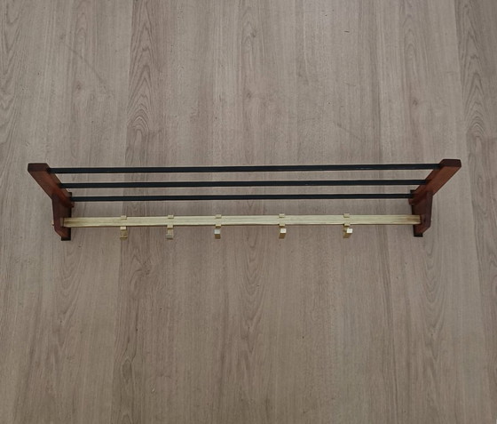 Image 1 of Fifties Danish design coat rack with hat shelf
