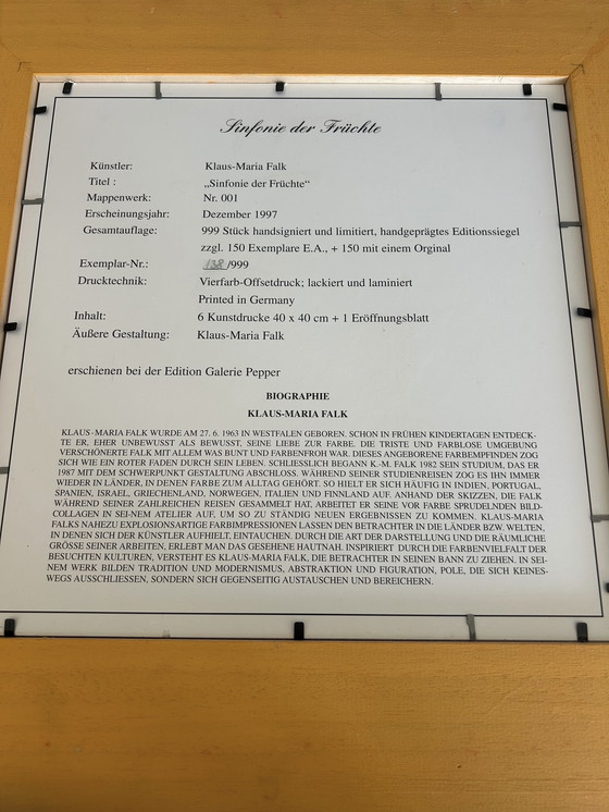 Image 1 of Klaus-Maria Falk - Sinfonie Der Früchte | 138/999 - 1997