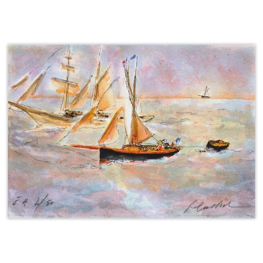 Urbain HUCHET Marine IV Gesigneerde litho 1990