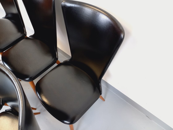 Image 1 of Set di 6 sedie vintage Baumann Essor in legno di faggio e skai degli anni '60