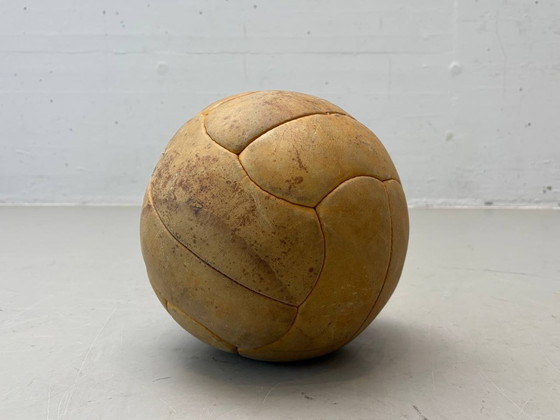 Image 1 of Vintage leather ball / medicine ball, mid-century, 1940s