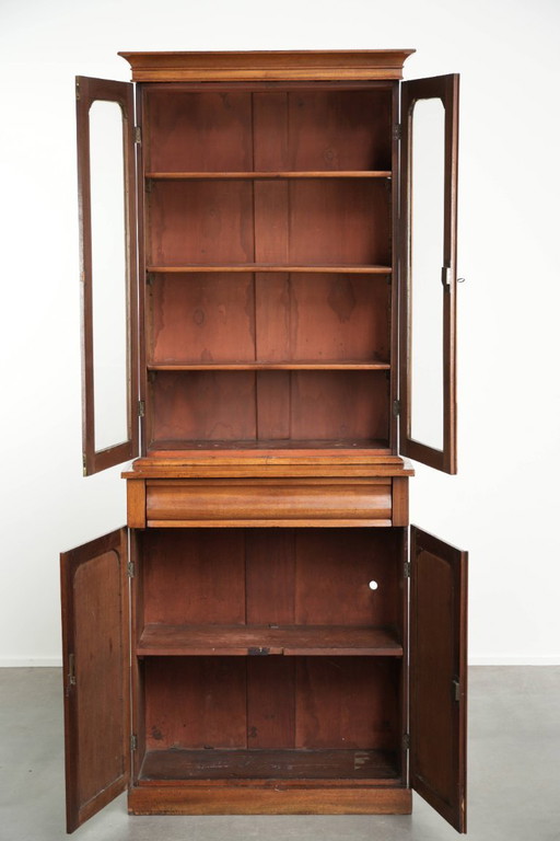 Elegante librería/vitrina inglesa antigua del siglo XIX, con llave en funcionamiento. – boekenkasten, Wood (photo 2 of 11)