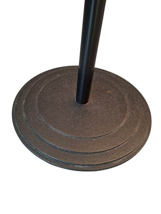 Image 1 of Moderner schwarzer Metall-Garderobenständer mit Spiegel und Ablagefach