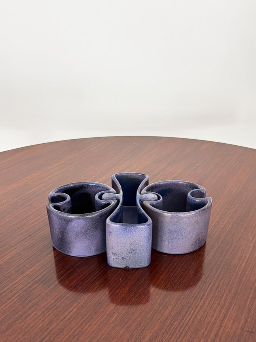 Centrotavola in ceramica di Angelo Mangiarotti per Fratelli Brambilla, Italia, 1968, set di 3