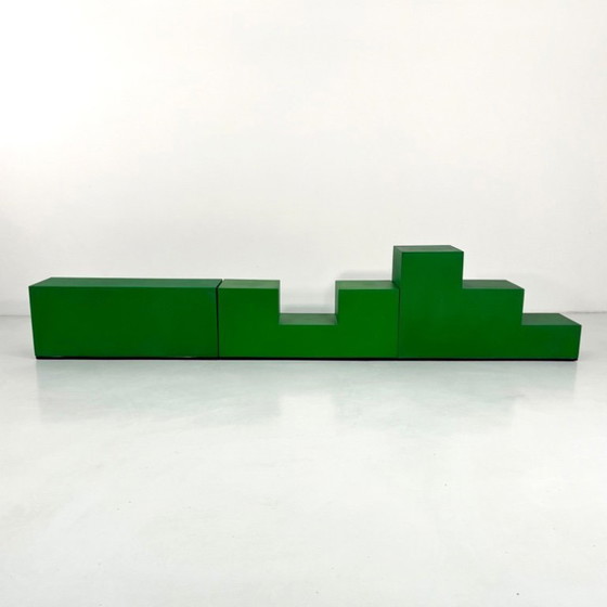 Image 1 of Set of Green Gli Scacchi Coffee Tables by Mario Bellini for B&B Italia, 1970s