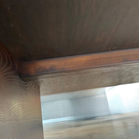 Image 1 of Grande table basse Axel Vervoordt - Wengé et bambou - Belgique - Années 1980 - 160 cm