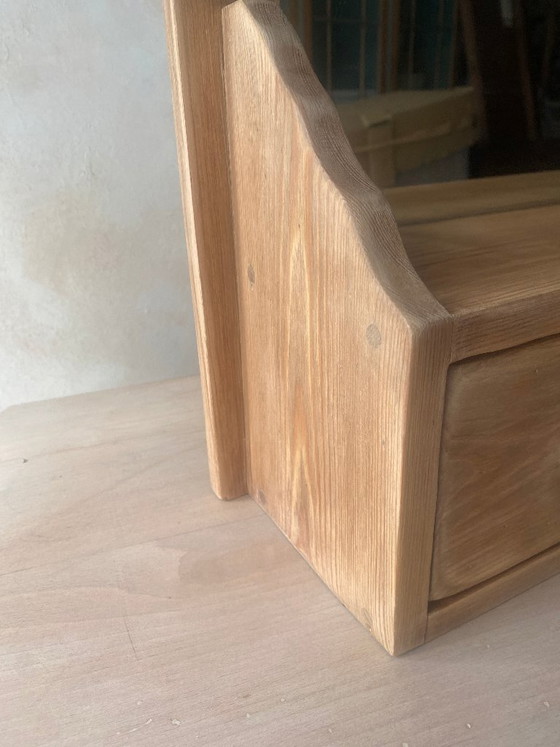 Image 1 of Estantería de pared antigua con espejo y 3 cajones - estilo tocador