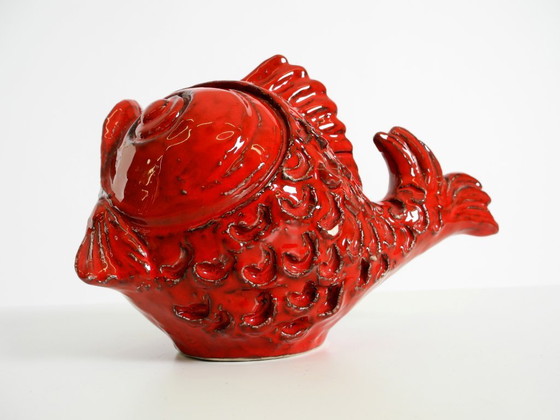 Image 1 of Beautiful 1960s ceramic fish money box by Aldo Londi for Bitossi Italy