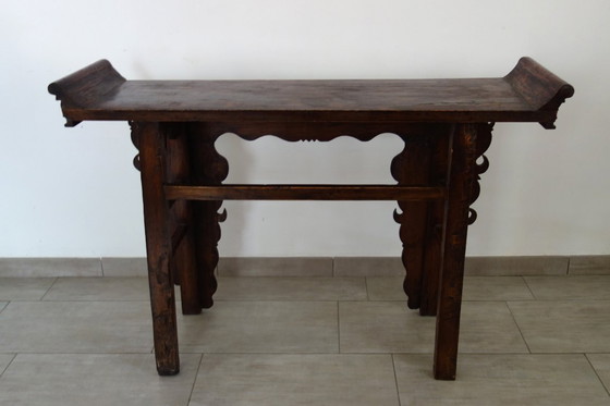 Image 1 of Antique decorated altar console table, China, early 20th century