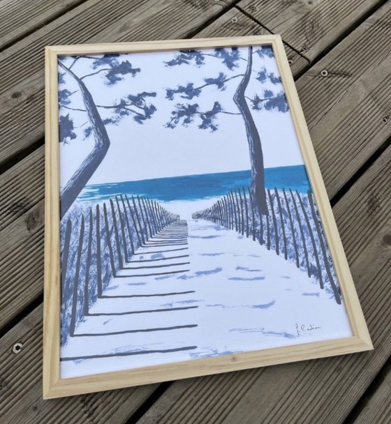 Image 1 of Oost-Indische inkt op wit fabriano papier 300g Formaat 40x30 cm.