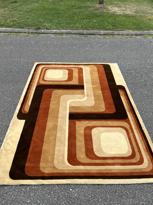 Vintage space age XL low-pile rug
