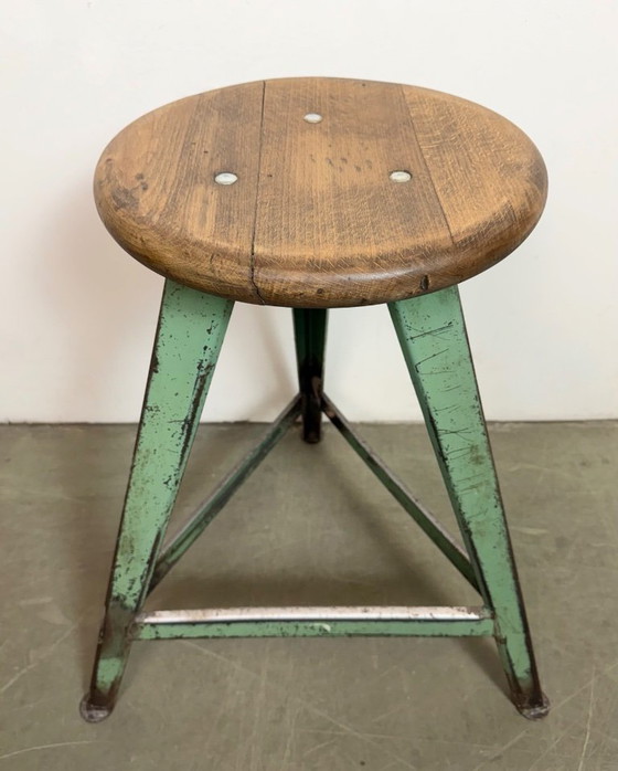 Image 1 of Sgabello da officina industriale verde, anni '60