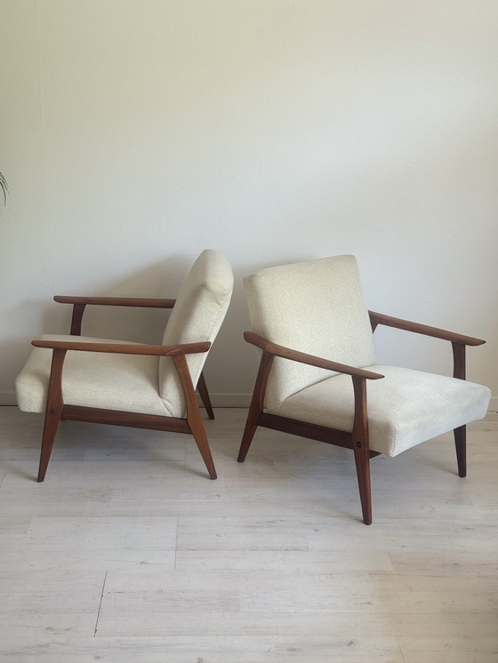 Image 1 of Vintage Danish Easy Chairs Armchairs 1960s