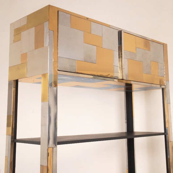 Paul Evans Cityscape Brass and Stainless Steel Bookcase, First Series, 1971 (photo 8 of 29)
