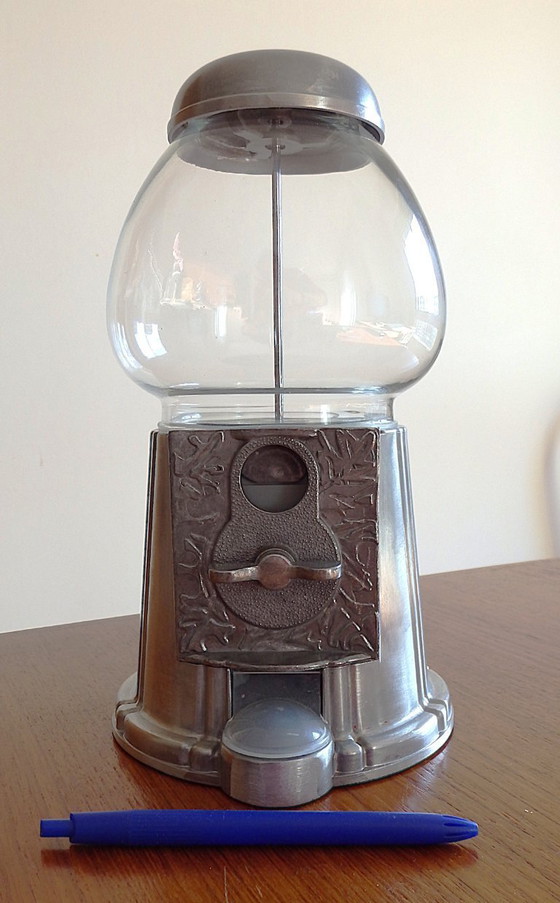 Image 1 of gum vending machine, M&M's, piggy bank