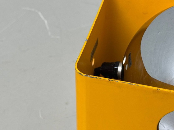 Image 1 of Set di 2 lampade a globo in stile Space Age, color ocra e cromo, anni '70.