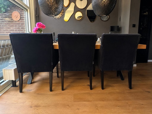 3 Velvet Eettafelstoelen