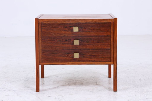 Wonderful vintage bedside table 60s | Mid - Century wooden bedside table with drawers rosewood storage #07-47